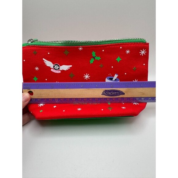 Kiehl's Makeup Cosmetic Bag MaryLou Favre Limited Edition Red Christmas *Empty - Picture 5 of 10